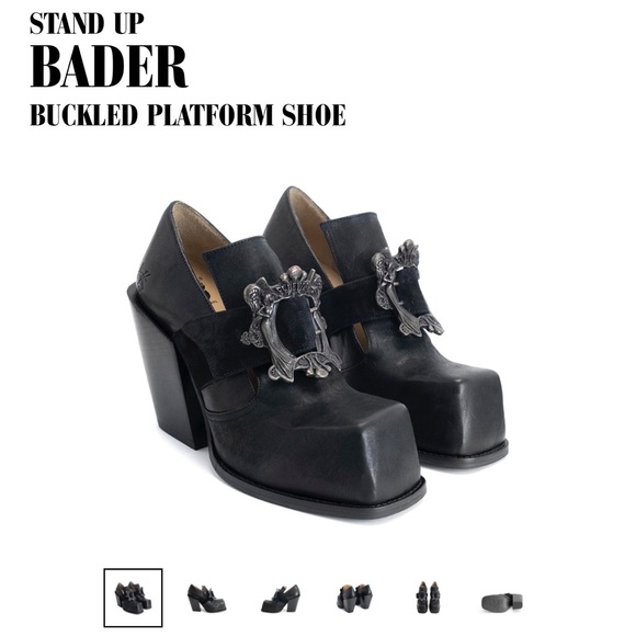 Fluevog Stand Up Bader Bucked Platform Shoe - Picture 9 of 11